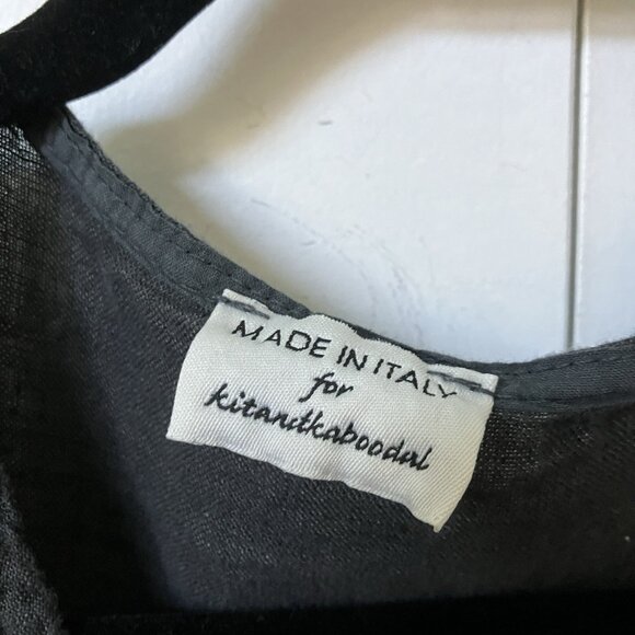 Kit and Kaboodal Black Maxi Dress Womens Linen Blend Whimsigoth Lagenlook Boho - Picture 2 of 7